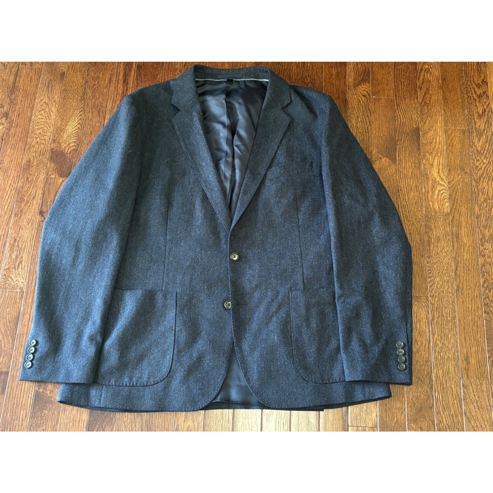 J.Crew Ludlow Slim Blazer Mens 46R Blue Abraham Moon British Wool Sport Coat